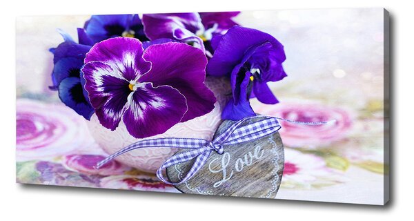 Tablouri tipărite pe pânză panseluțe violet