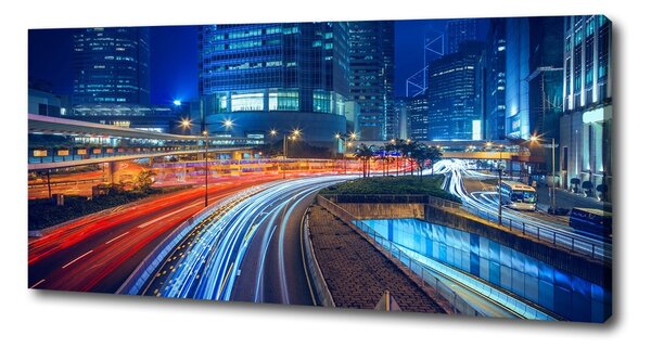 Tablou canvas Hong Kong pe timp de noapte