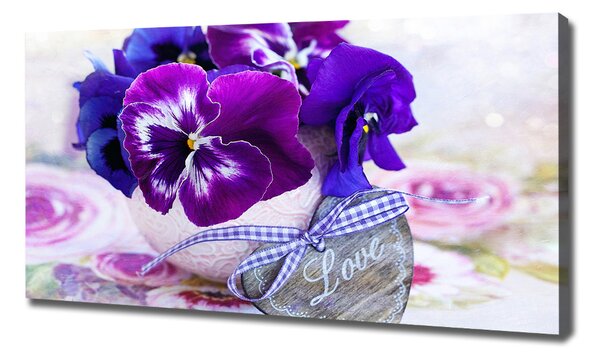 Tablouri tipărite pe pânză panseluțe violet