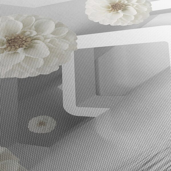 Tablou abstract cu flori albe (90x60 cm)