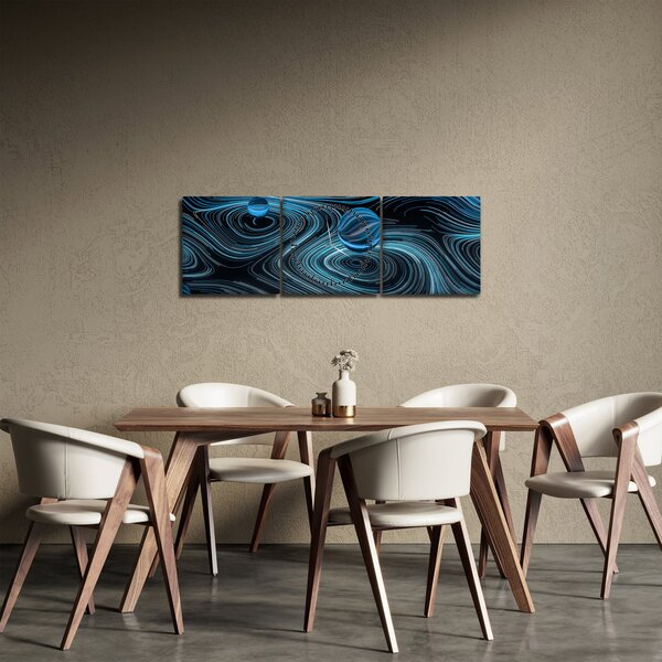 Tablou abstract (cu ceas) (90x30 cm)
