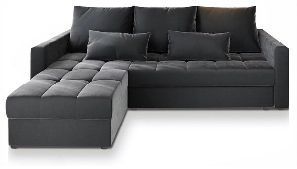 Canapea coltar extensibil ZENOVA 220 x 140 cm, reversibila – gri inchis