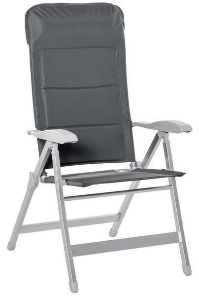 Outsunny Scaun de Pescuit Pliabil cu Cotiere și Spătar Înălțat Reglabil, 75x61.5x76-115 cm, Gri | Aosom Romania