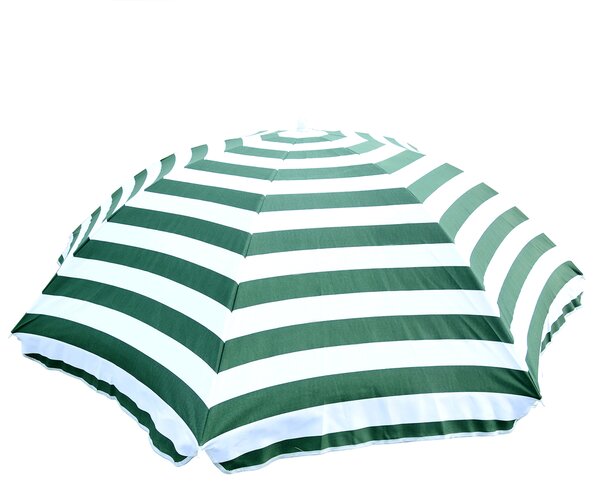 Outsunny Umbrelă de Plajă cu Acoperiș Înclinabil la 45°, Ø1.8x2 m, Verde și Alb | Aosom Romania