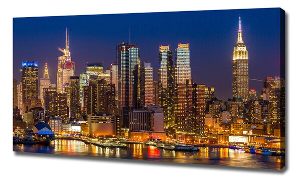 Pictură pe pânză Manhattan pe timp de noapte