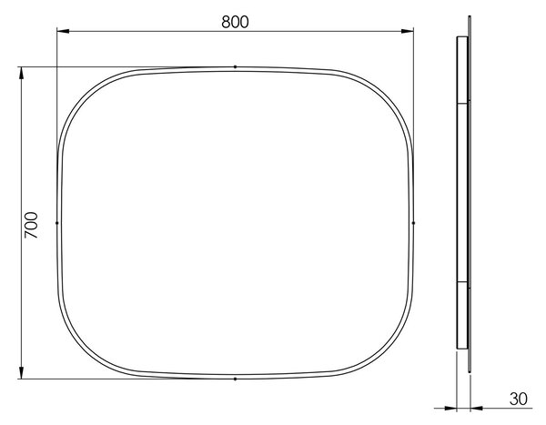 Elita Sharon oglindă 80x70 cm oval cu iluminare negru RE060800010560