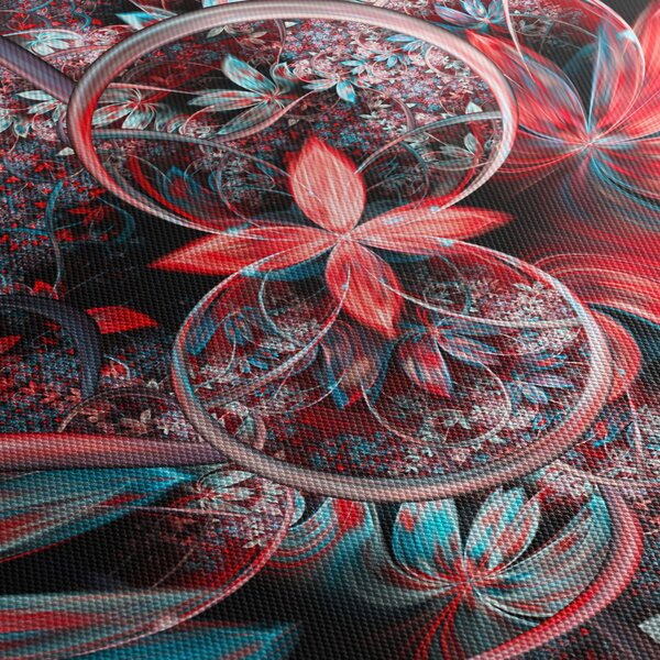 Tablou abstract cu flori exotice (90x60 cm)