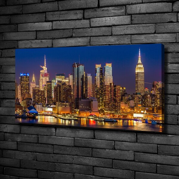 Pictură pe pânză Manhattan pe timp de noapte