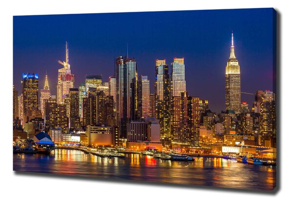 Pictură pe pânză Manhattan pe timp de noapte