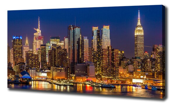 Pictură pe pânză Manhattan pe timp de noapte