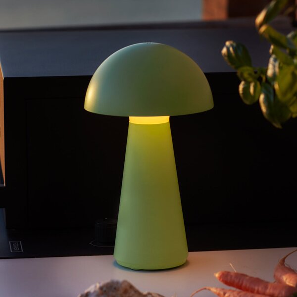 Sirius Lampă de masă cu LED și baterie Sam, verde, plastic, înălțime 28 cm, IP54, reglabil, Verde, Plastic, Scandinavă