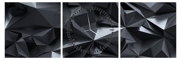 Tablou - Abstracție geometrică (cu ceas) (90x30 cm)