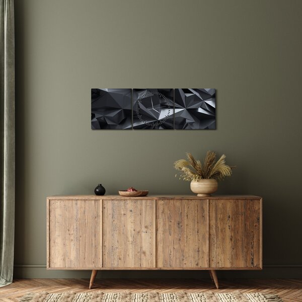 Tablou - Abstracție geometrică (cu ceas) (90x30 cm)