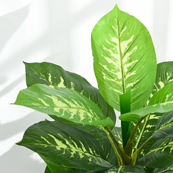 HOMCOM Plantă Artificială Decorativă cu Ghiveci, Φ17x95 cm, Verde | Aosom Romania