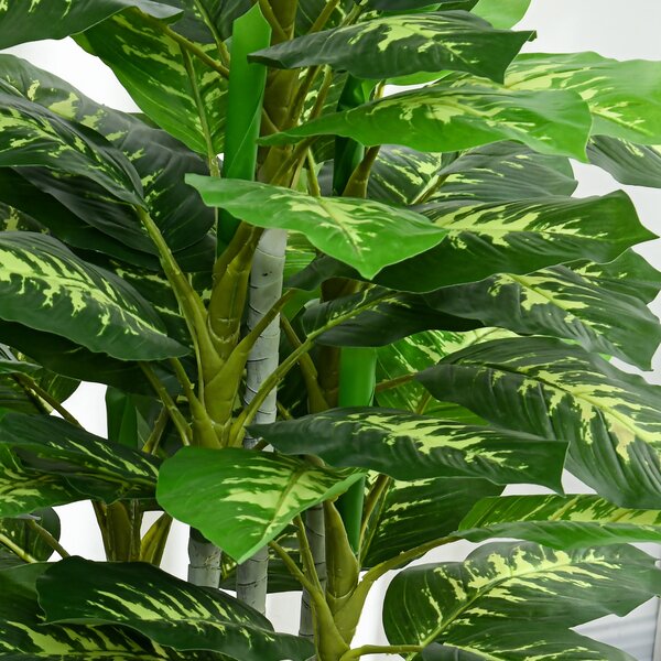 HOMCOM Plantă Artificială Decorativă cu Ghiveci, Φ17x95 cm, Verde | Aosom Romania