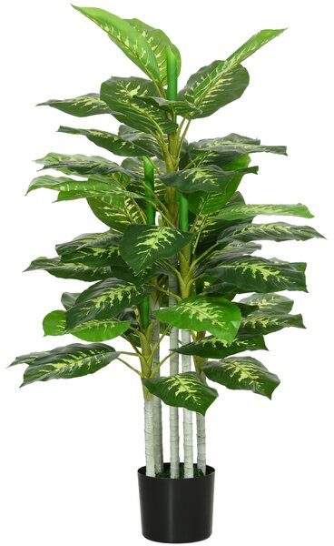 HOMCOM Plantă Artificială Decorativă cu Ghiveci, Φ17x95 cm, Verde | Aosom Romania