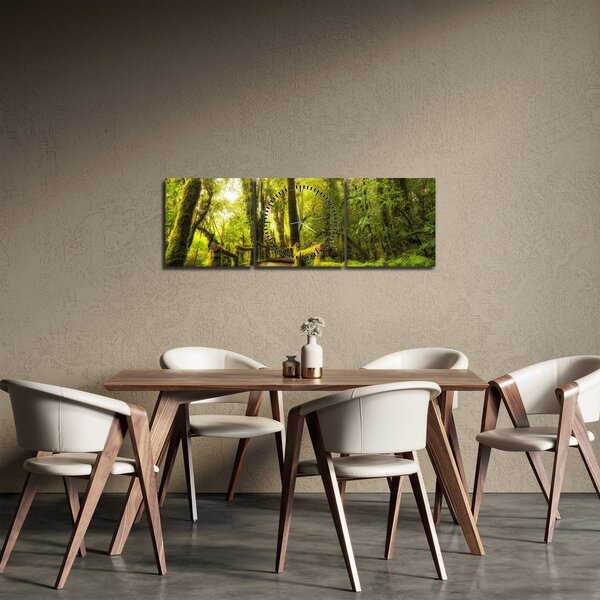Tablou junglei cu mușchi (cu ceas) (90x30 cm)