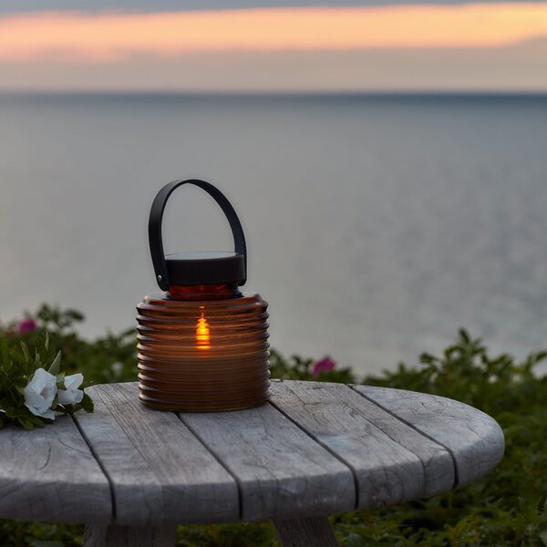 Sirius Lampă solară cu LED Aston Jar, înălțime 16 cm, chihlimbar/maro, IP44, Maro / Rugină, Sticlă