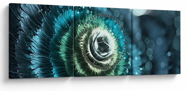 Tablou - Floare detailu (cu ceas) (90x30 cm)