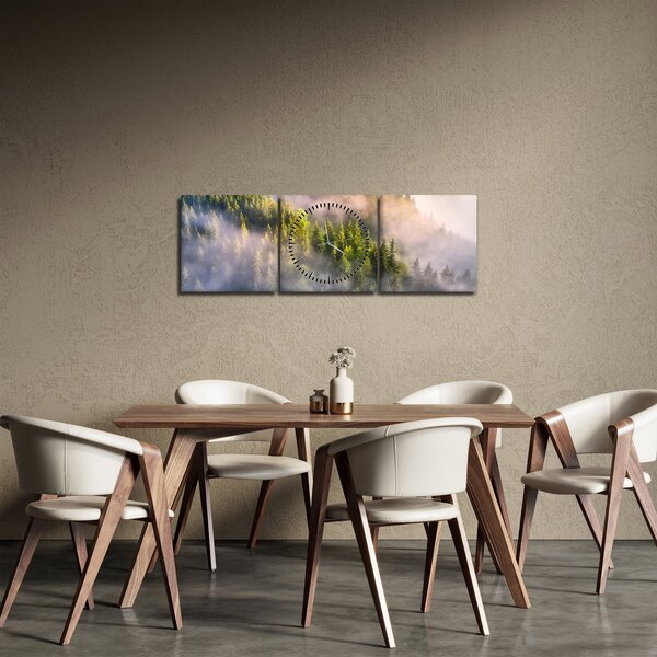 Tablou peisajului montan (cu ceas) (90x30 cm)