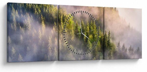 Tablou peisajului montan (cu ceas) (90x30 cm)