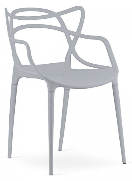 Set 4 scaune din plastic KATO, gri deschis