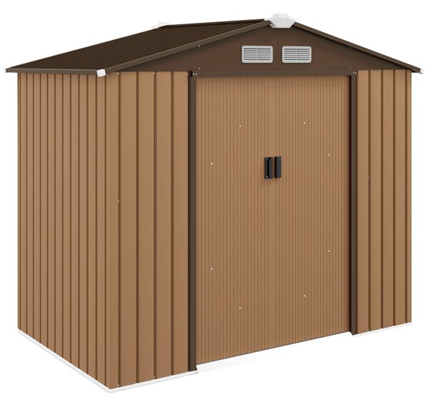 Casuta pentru Gradina, sopron pentru Unelte, magazie din Lamiera de Otel, pentru depozitare si organizare 213x127x185cm Outsunny | Aosom RO