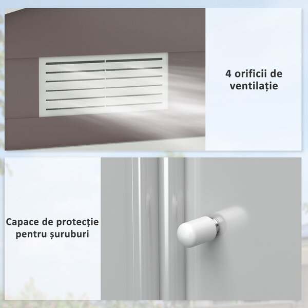 Outsunny Magazie Gradina - Căsuță de Grădină Metal 213x130x185 cm cu Uși Glisante | Aosom Romania