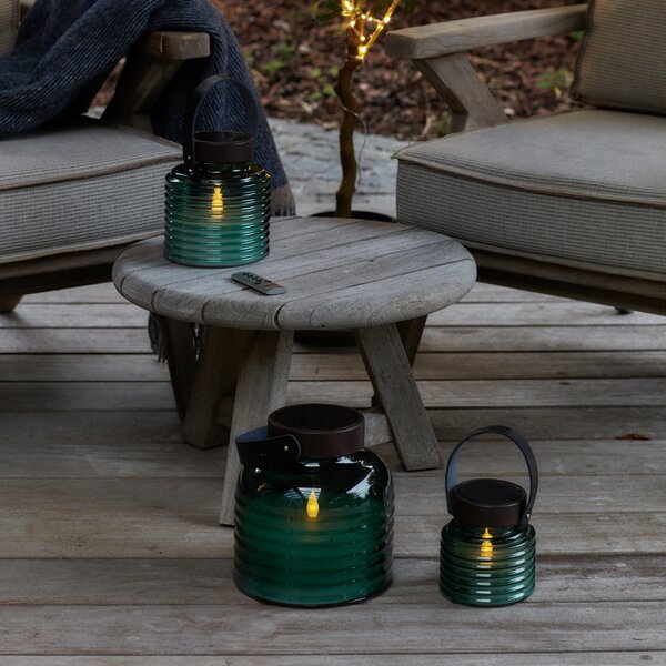 Sirius Lampă solară cu LED Aston Jar, înălțime 12 cm, verde/maro, IP44, Verde, Sticlă
