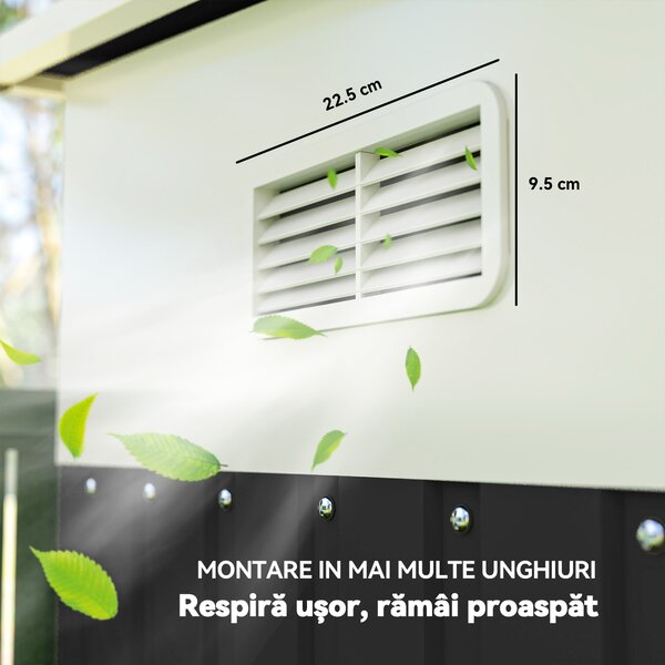 Outsunny Magazie de Gradina, sopron cu Usa Glisanta casuta pentru depozitare de exterior, Negru | Aosom Romania