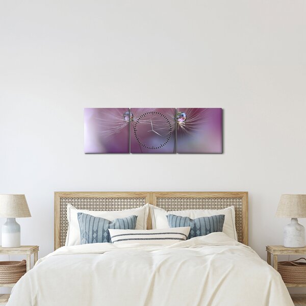Tablou cu picături pe puf (cu ceas) (90x30 cm)