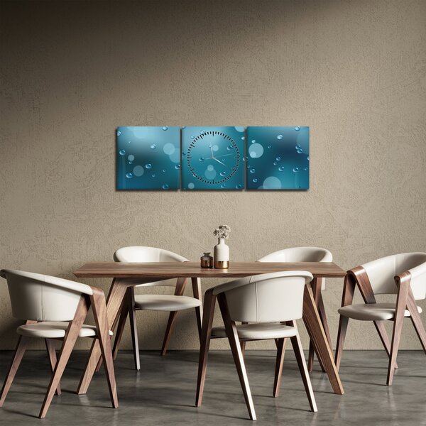 Tablou cu picături (cu ceas) (90x30 cm)