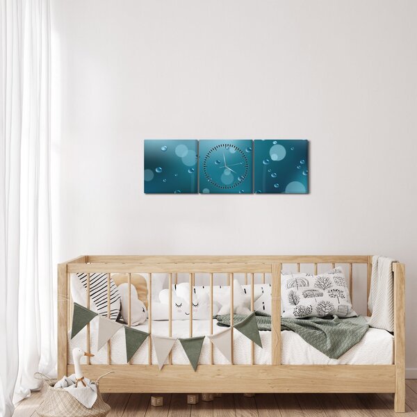 Tablou cu picături (cu ceas) (90x30 cm)