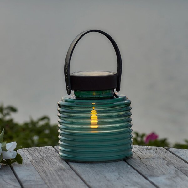Sirius Lampă solară cu LED Aston Jar, înălțime 16 cm, verde/maro, IP44, Verde, Sticlă