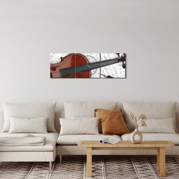 Tablou - Unelte muzicale (cu ceas) (90x30 cm)