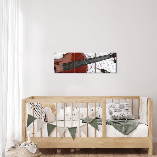 Tablou - Unelte muzicale (cu ceas) (90x30 cm)