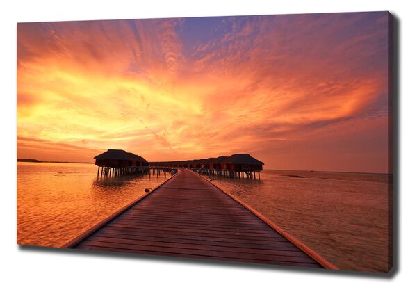 Pictură pe pânză bungalow-uri Maldive