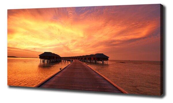 Pictură pe pânză bungalow-uri Maldive