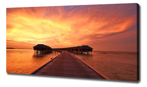 Pictură pe pânză bungalow-uri Maldive