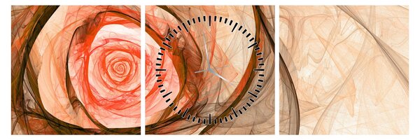 Tablou - Trandafir sufletului artistic (cu ceas) (90x30 cm)