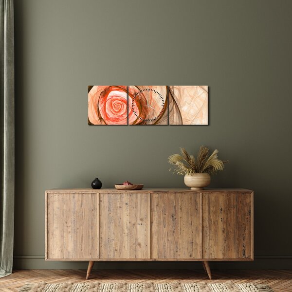 Tablou - Trandafir sufletului artistic (cu ceas) (90x30 cm)