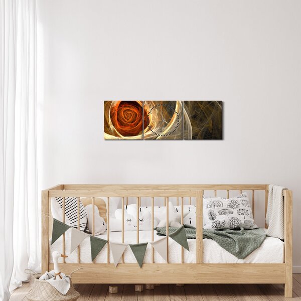 Tablou - Trandafir sufletului artistic (cu ceas) (90x30 cm)