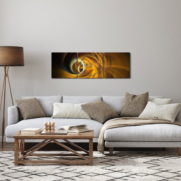 Tablou - Abstarcție în mișcare (cu ceas) (90x30 cm)