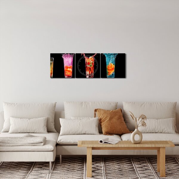 Tablou cu băuturi (cu ceas) (90x30 cm)