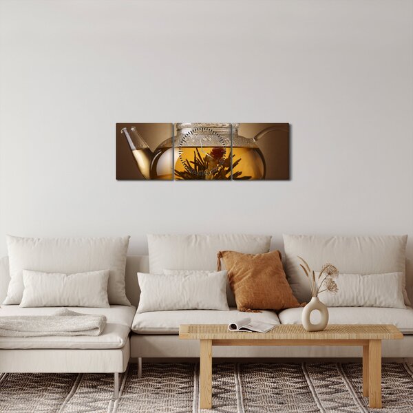 Tablou - ceai la ora 5 (cu ceas) (90x30 cm)