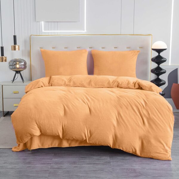 Set de lenjerie microfleece FUZZA + Cearceaf JERSEY EXCLUSIVE 90x200 cm negru, pat de o persoana