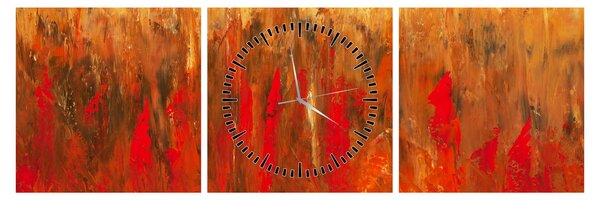 Tablou cu abstracție pictată (cu ceas) (90x30 cm)