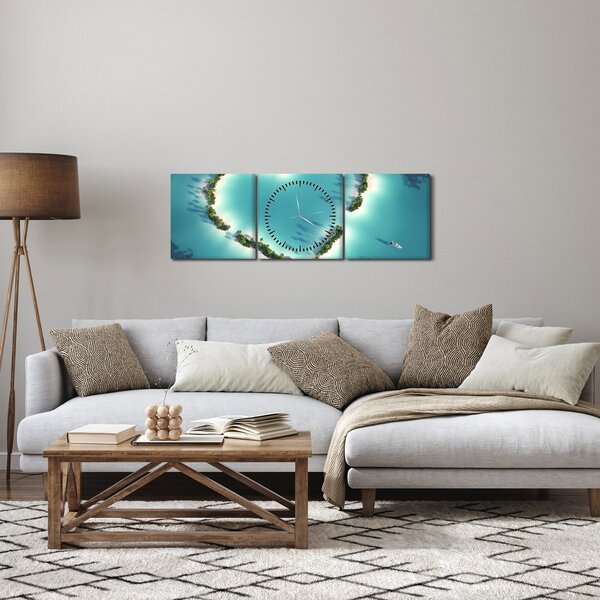 Tablou - Insulele inimii (cu ceas) (90x30 cm)