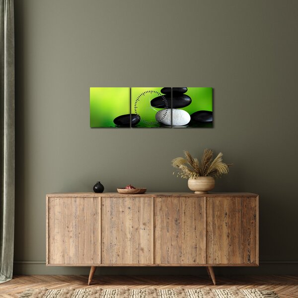 Tablou- Pietre pentru relaxare (cu ceas) (90x30 cm)
