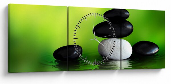 Tablou- Pietre pentru relaxare (cu ceas) (90x30 cm)